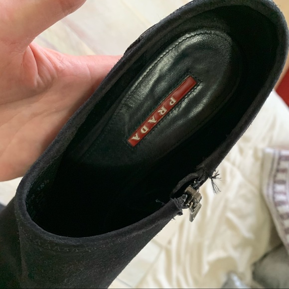 Prada zipper booties *guaranteed authentic* booties size 38 1/2 black shooties - Picture 8 of 13